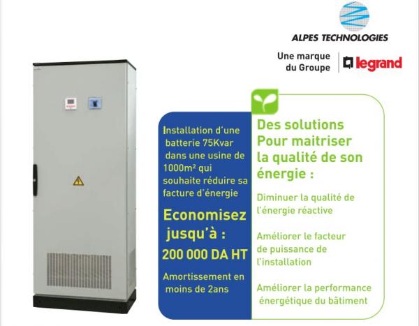Economisez jusqu' 200 000 DA HT grce aux batteries de compensation Alpes technologies de Legrand 